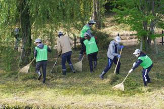 公園の除草作業