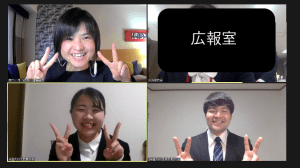 企業の担当者と一緒に