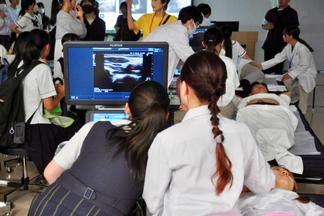 超音波検査にて頸動脈、心臓、腎臓を観察