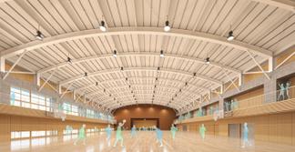 第2体育館内部の完成予想図