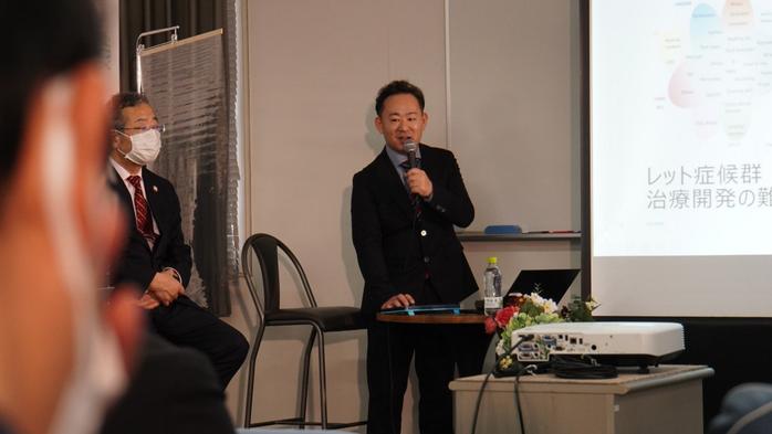 福岡バイオコミュニティによる難病創薬開発の講演会に小児科学講座の原講師が登壇