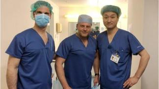 フェローシップ制度で訪れたドイツ人医師2名(仲摩医局長と)