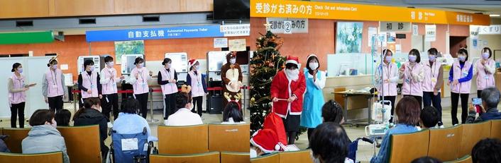 久留米大学病院のクリスマスコンサートでは患者さんの移送介助を担当