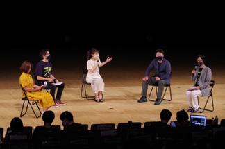 絣フェスタが紹介されたRKB「発掘ゼミ」のレポーター、プロデューサーを交えたトークイベント