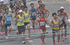 第73回福岡国際マラソン選手権大会の様子