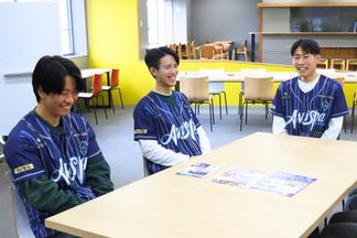 初参加のメンバー（3年柳太陽さん、4年清原響之助さん、3年山田凌夢さん）