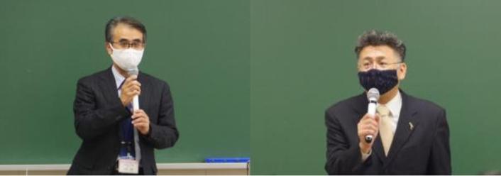 （左）花田克善様 （右）松田光司教授