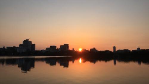 ウォーキング中に撮影した夕日