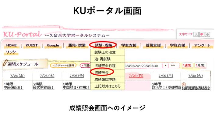 成績照会画面イメージ