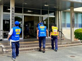 活動拠点へ到着し、支援活動を開始