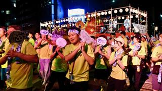 第55回水の祭典久留米まつり「一万人のそろばん総踊り」に参加