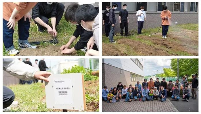 「久留米絣 未来プロジェクト」で御井キャンパスに藍草を植え付け
