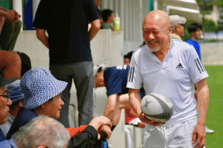 試合中の一コマ