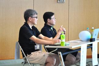講師を務める行實鉄平准教授（手前）、吉田繁敬氏（アイ・プラス株式会社）　