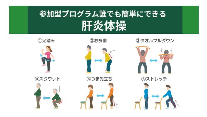 参加型プログラム 誰でも簡単にできる「肝炎体操」