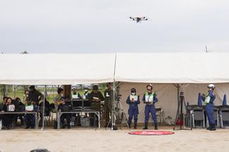 被災地の作業状況はドローンでモニタリング
