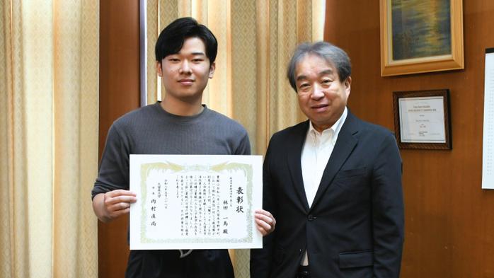 人命救助に貢献した林田さんが学長賞表彰 